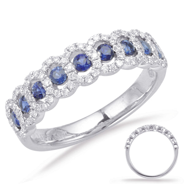 White Gold Sapphire & Diamond Ring - C5824-SWG