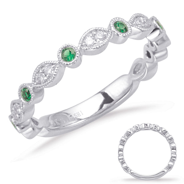 Platinum Emerald & Diamond Ring - C5827-EPL