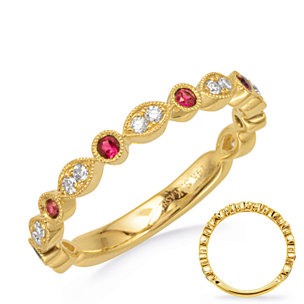 Yellow Gold Ruby & Diamond Ring - C5827-RYG