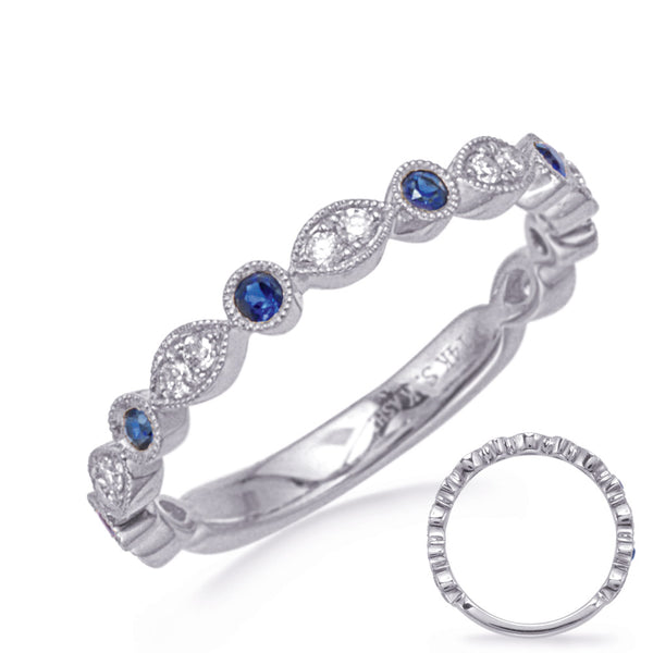 White Gold Sapphire & Diamond Ring - C5827-SWG