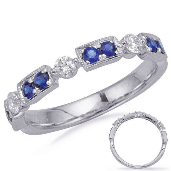 White Gold Sapphire & Diamond Ring - C5833-SWG