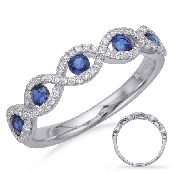 White Gold Sapphire & Diamond Ring - C5834-SWG