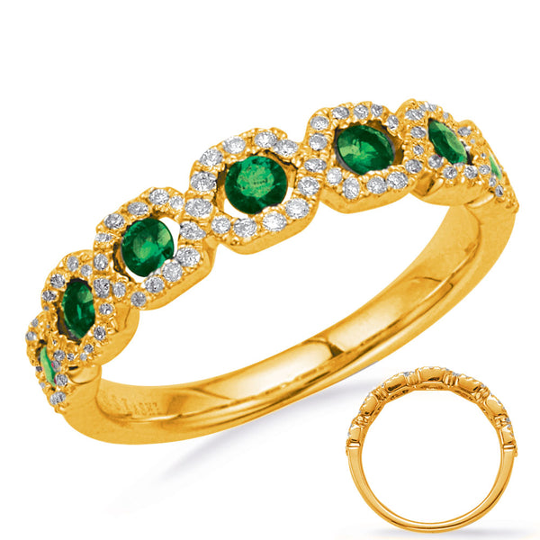 Yellow Gold Emerald & Diamond Ring - C5836-EYG