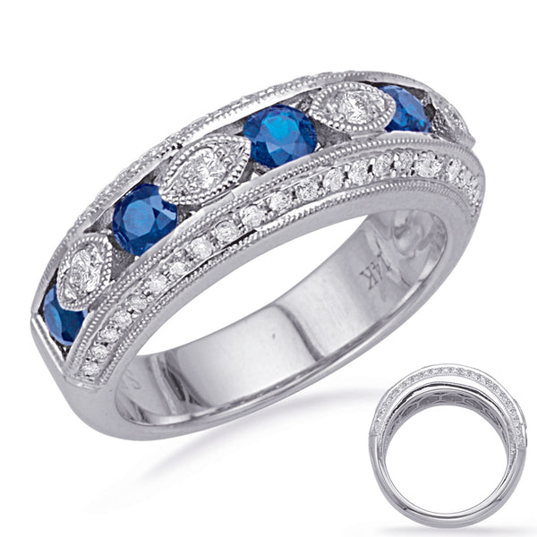 White Gold Sapphire & Diamond Ring - C5839-SWG