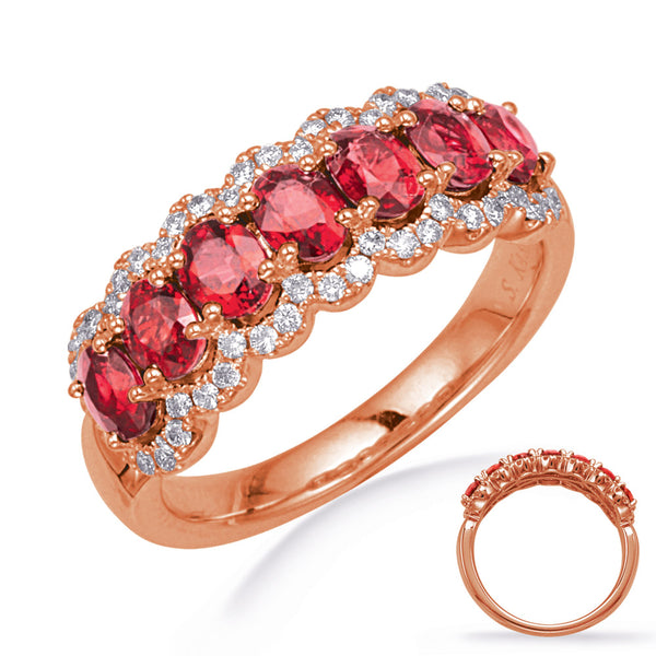 Rose  Gold Ruby & Diamond Ring - C5842-RRG