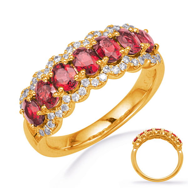 Yellow Gold Ruby & Diamond Ring - C5842-RYG
