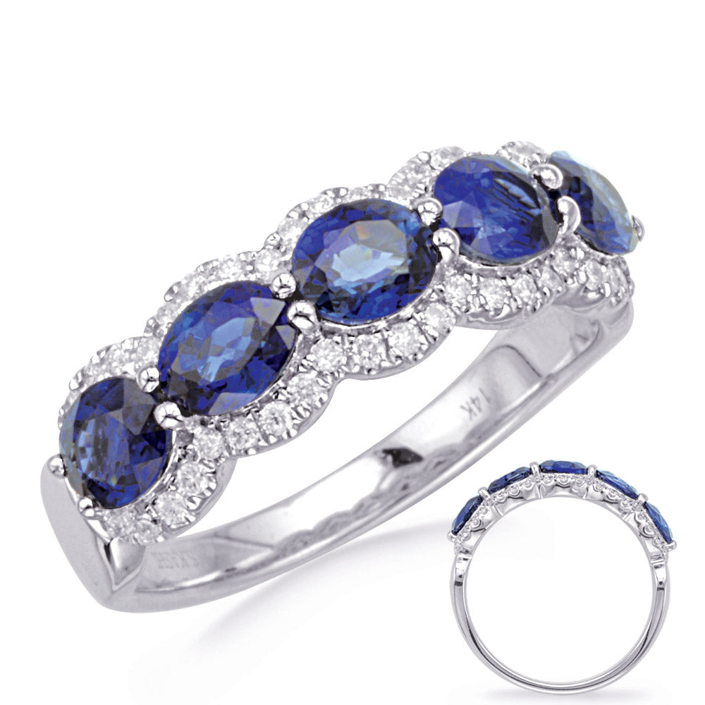 White Gold Sapphire & Diamond Ring - C5846-SWG