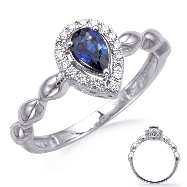 White Gold Sapphire & Diamond Ring - C5849-SWG