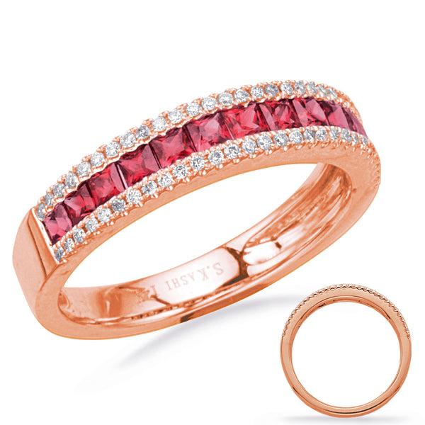 Rose Gold Ruby & Diamond Ring - C7656-RRG