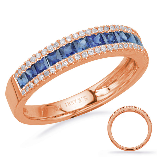 Rose Gold Sapphire & Diamond Ring - C7656-SRG