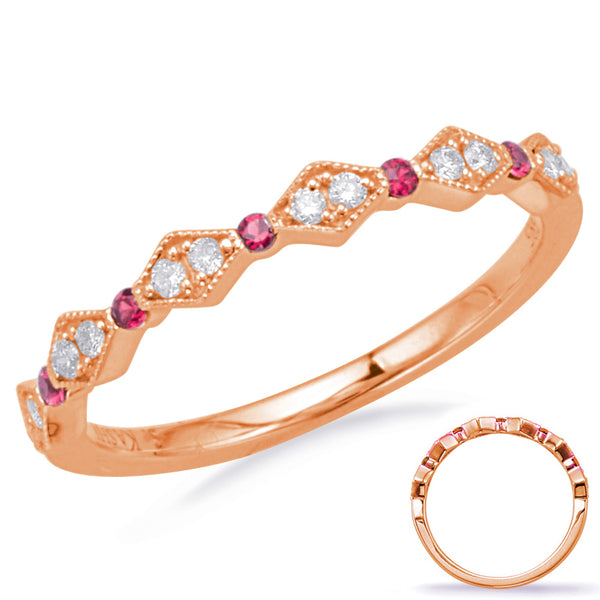 Rose Gold Ruby & Diamond Ring - C8031-RRG