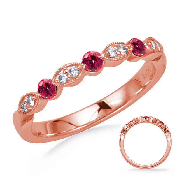 Rose Gold Ruby & Diamond Ring - C8033-RRG
