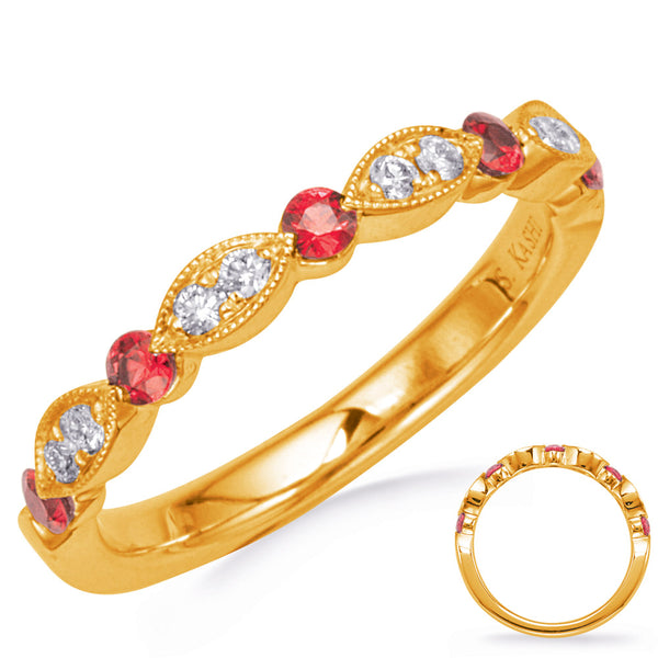 Yellow Gold Ruby & Diamond Ring - C8055-RYG