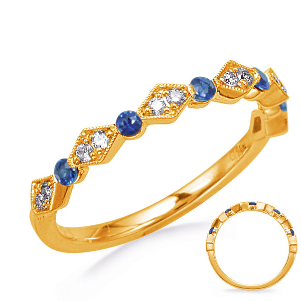 Yellow Gold Sapphire & Diamond Ring - C8056-SYG