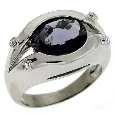 Iolite & Diamond Ring - CX5682-IWG