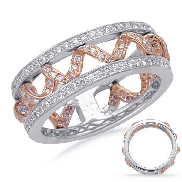 Rose & White Gold Fashion Ring - D3803RW
