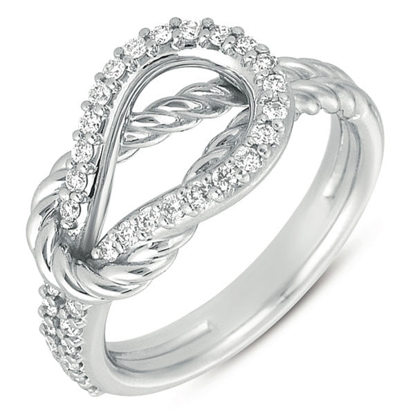 White Gold Rope Love Knot Ring