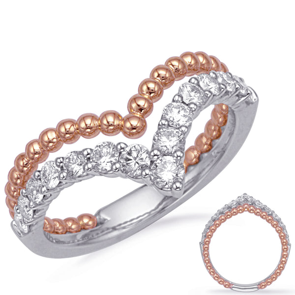 Rose & White Gold Diamond Fashion Ring - D4729RW