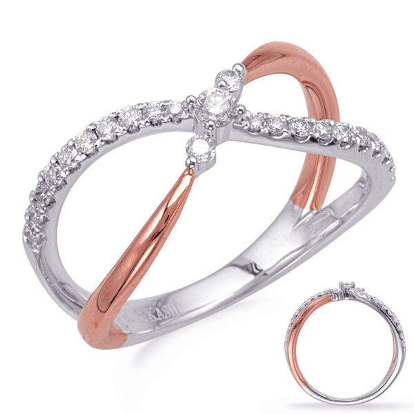 Rose & White Gold Diamond Fashion Ring - D4737RW