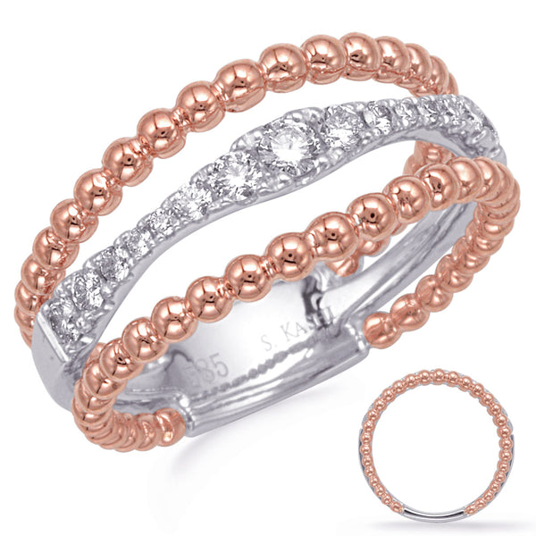 Rose & White Gold Diamond Fashion Ring - D4739RW