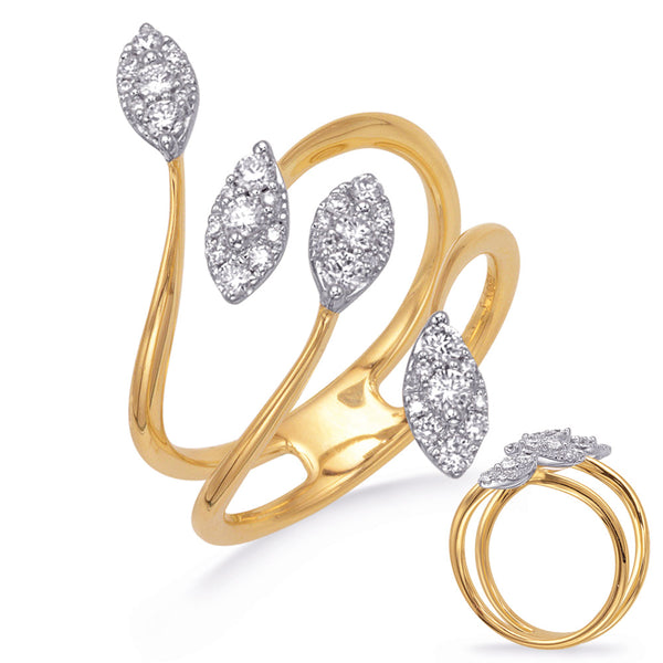 Yellow & White Gold Diamond Fashion Ring - D4761YW