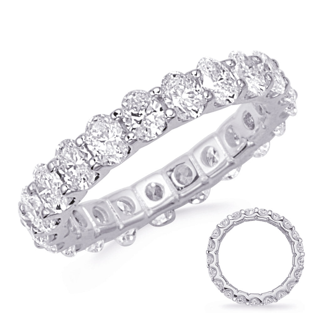 White Gold Oval Diamond Eternity Band - D4774-4.0MWG
