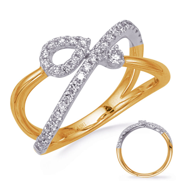 White & Yellow Gold Diamond Ring - D4776YW