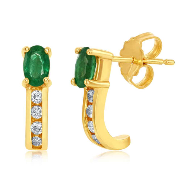 Emerald & Diamond Earring - E1119-EYG