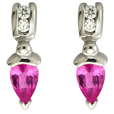 Pink Sapphire & Diamond Earring - E1488-SPWG