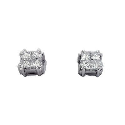 White Gold Diamond Stud Earring - E7451WG