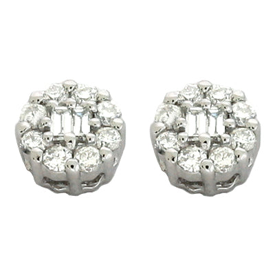 White Gold Diamond Stud Earring - E7464WG