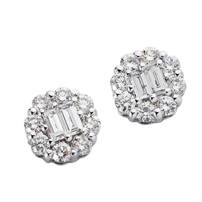 White Gold Diamond Stud Earring - E7486WG