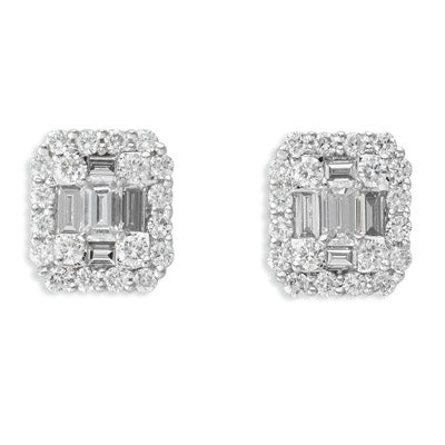 White Gold Diamond Stud Earring - E7651WG