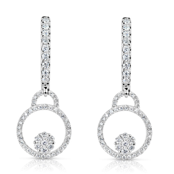 White Gold Diamond Hoop Earring - E7866WG