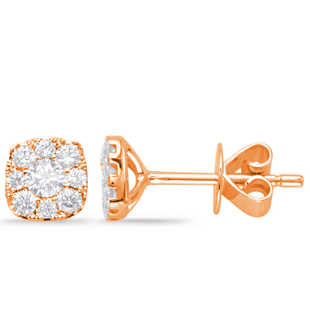 Rose Gold Diamond Stud Earring - E7937-5.7MRG