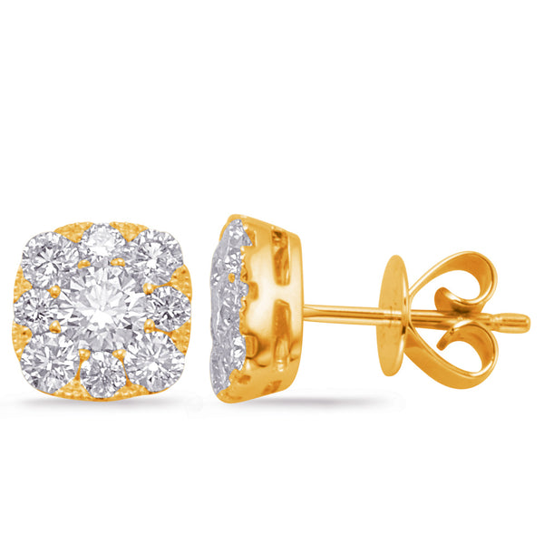 Yellow Gold Diamond Stud Earring - E7937-8.0MYG