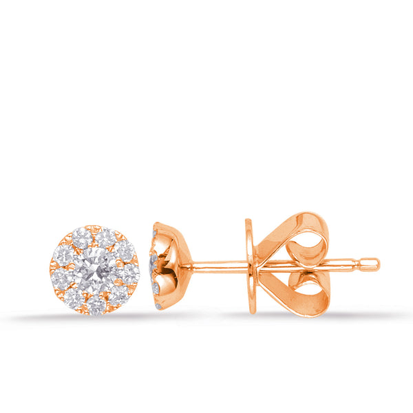Rose Gold Diamond Stud Earring - E7938-5.0MRG