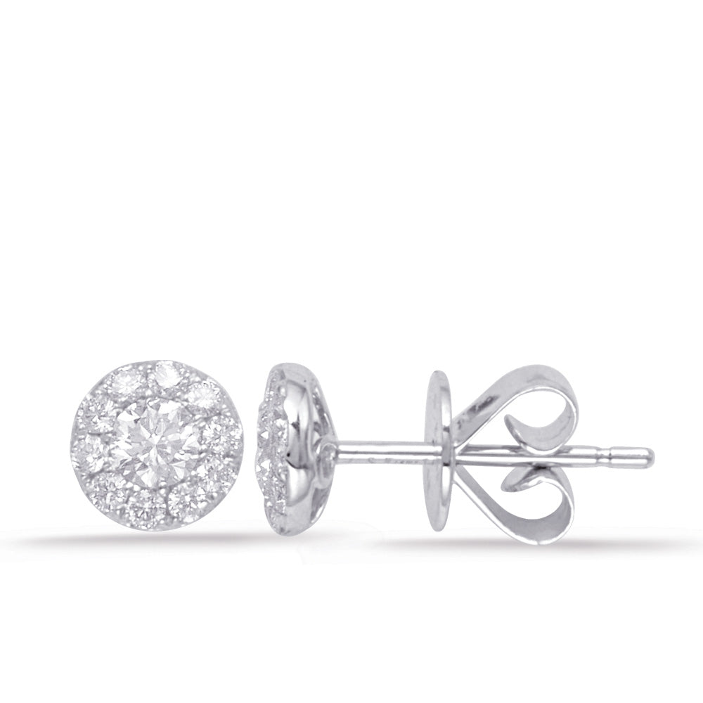White Gold Diamond Earring - E7938-6.0MWG