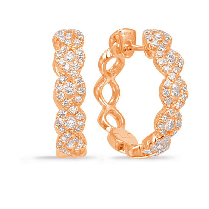 Rose Gold Diamond Hoop Earring - E7944RG