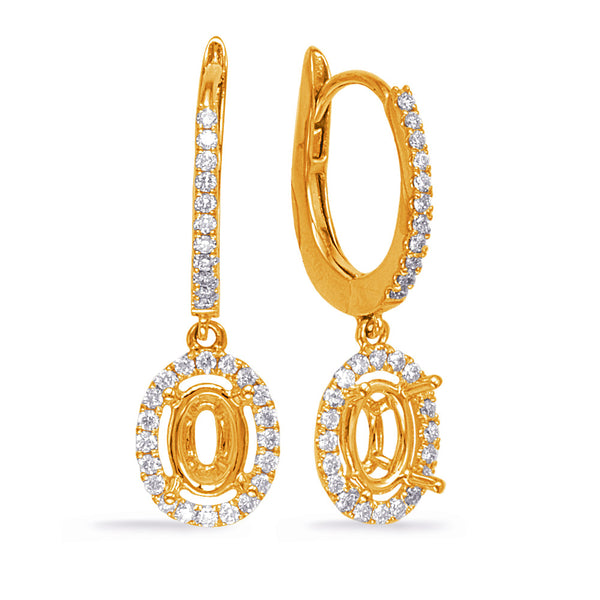 Yellow Gold Diamond Earring - E8014-6X4MOVYG