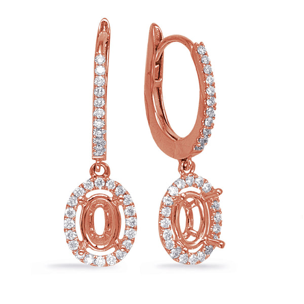 Rose Gold Diamond Earring - E8014-7X5MOVRG