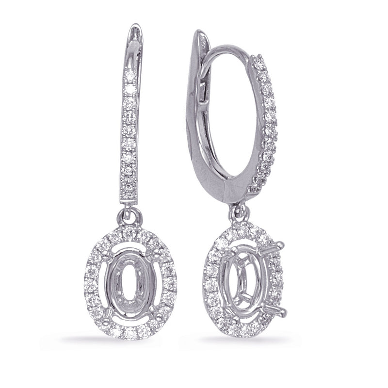 White Gold Diamond Earring - E8014-8X6MOVWG