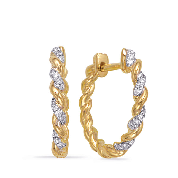 Yellow Gold Diamond Earring - E8098YG