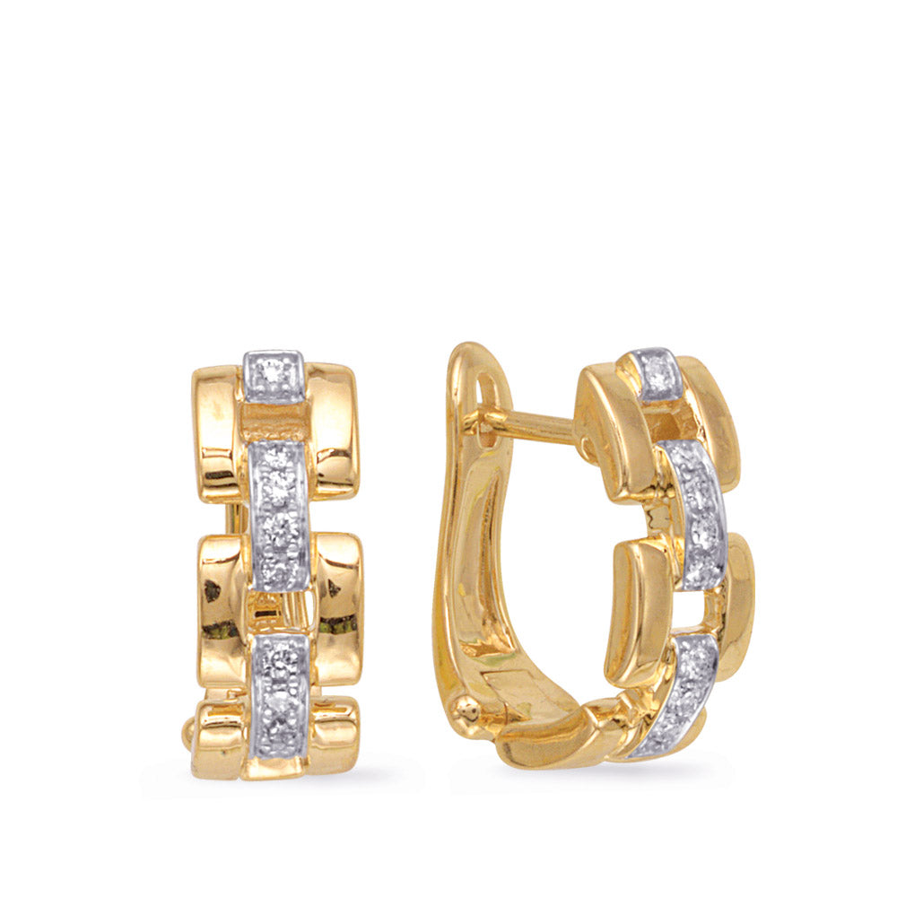Yellow Gold Diamond Earring - E8100YG