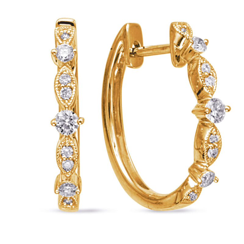Yellow Gold Diamond Earring - E8127YG