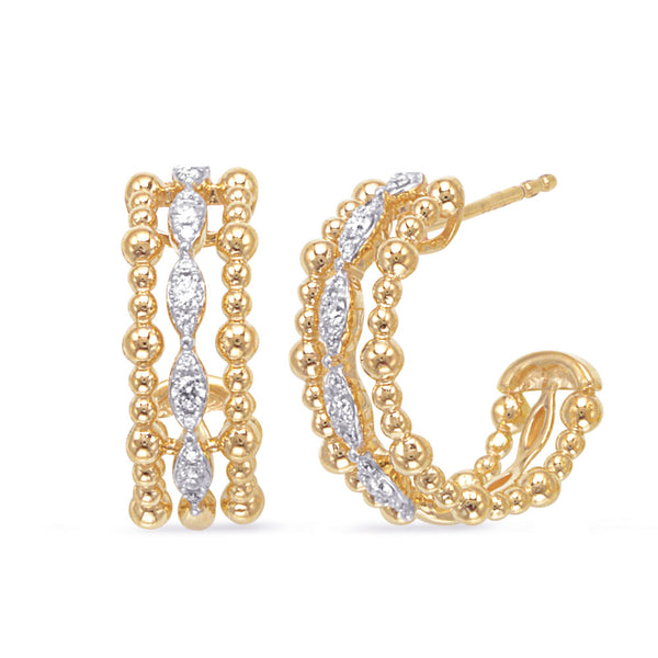 Yellow Gold Diamond Earring - E8151YG
