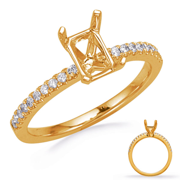 Yellow & White Gold Engagement Ring - EN7470-5X3MECYG