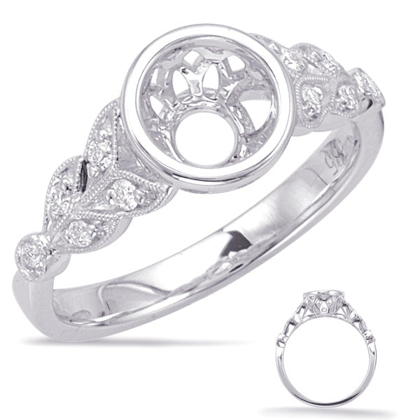 White Gold Engagement Ring Bezel Head - EN7958-30WG