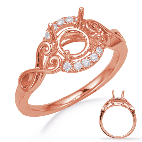 Rose Gold Halo Engagement Ring - EN8012-50RG