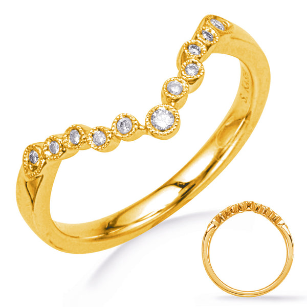 Yellow Gold Diamond Wedding Band - EN8044-B6X4MYG